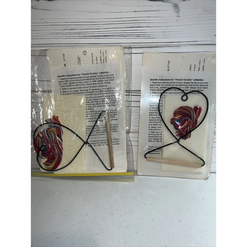 Country Treasures Cross Stitch Kit Lot of 2 Fruit Wreath and Holiday Wreath